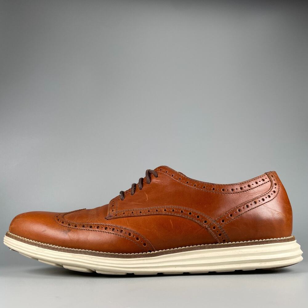 Cole Haan Grand OS Men's 13 M Brown Leather Wingtip Sneakers Casual Dress Shoes